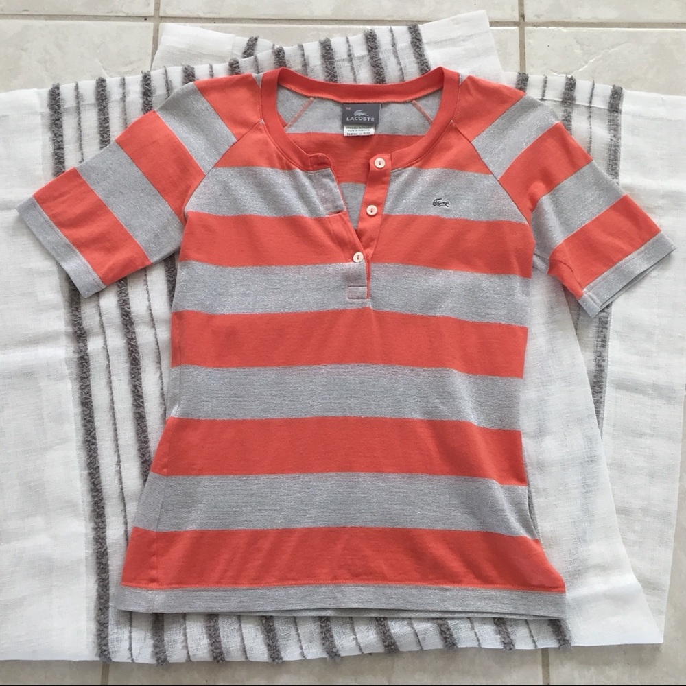 LACOSTE Silver & Orange Top